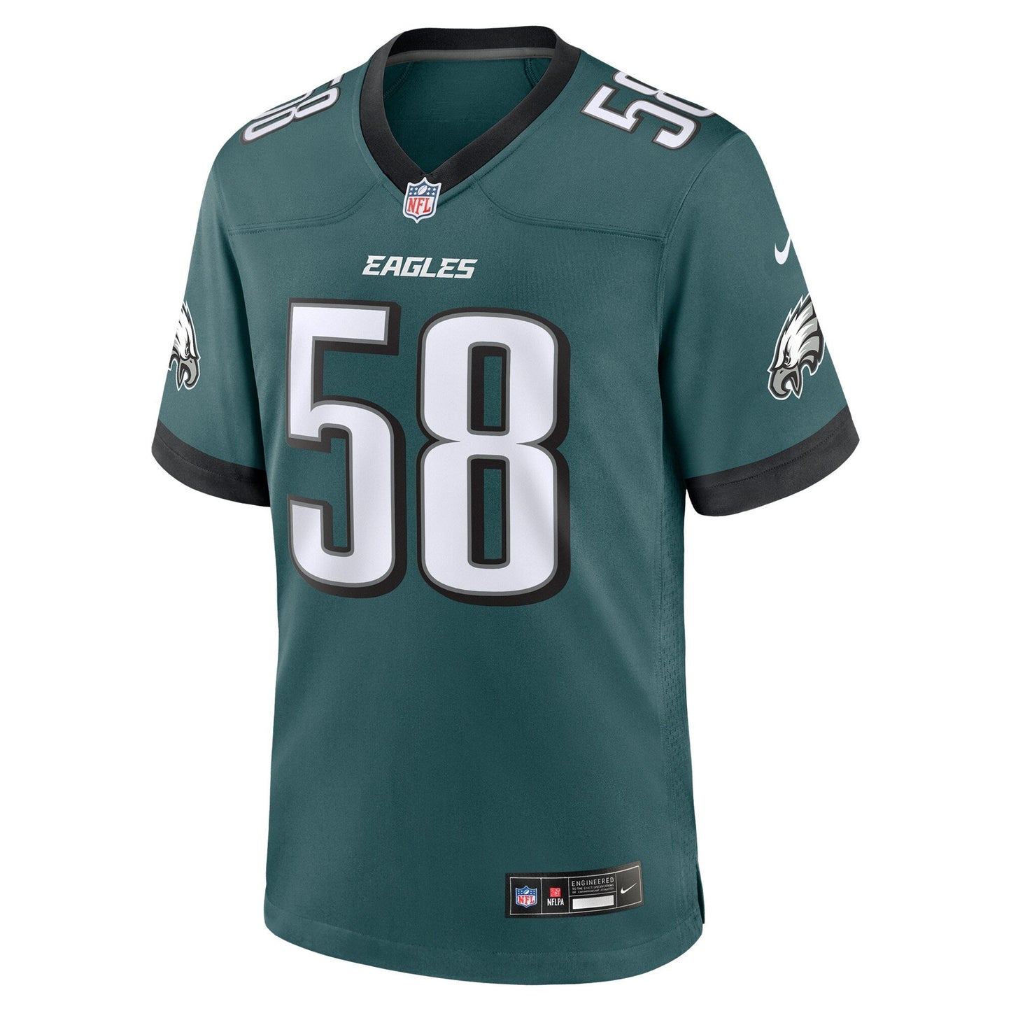 Jalyx Hunt Philadelphia Eagles Nike Team Game Jersey - Midnight Green football jersey product view 2