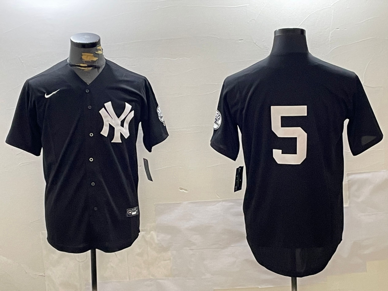 Men's New York Yankees Joe DiMaggio #5 Black Game Jersey1 baseball jersey product view 1