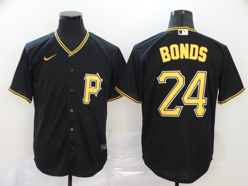 Men's Pittsburgh Pirates Barry Bonds #24 Black Replica Baseball Jersey1 baseball jersey product view 1