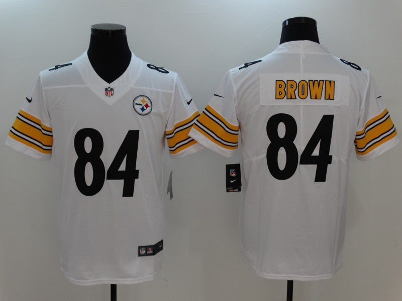 Men's Pittsburgh Steelers Antonio Brown #84 White Game Jersey1 football jersey product view 1