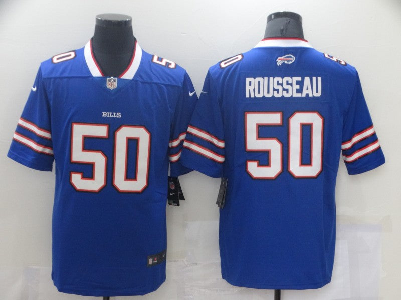 Men's Buffalo Bills Greg Rousseau #50 Blue Game Player Jersey1 football jersey product view 1