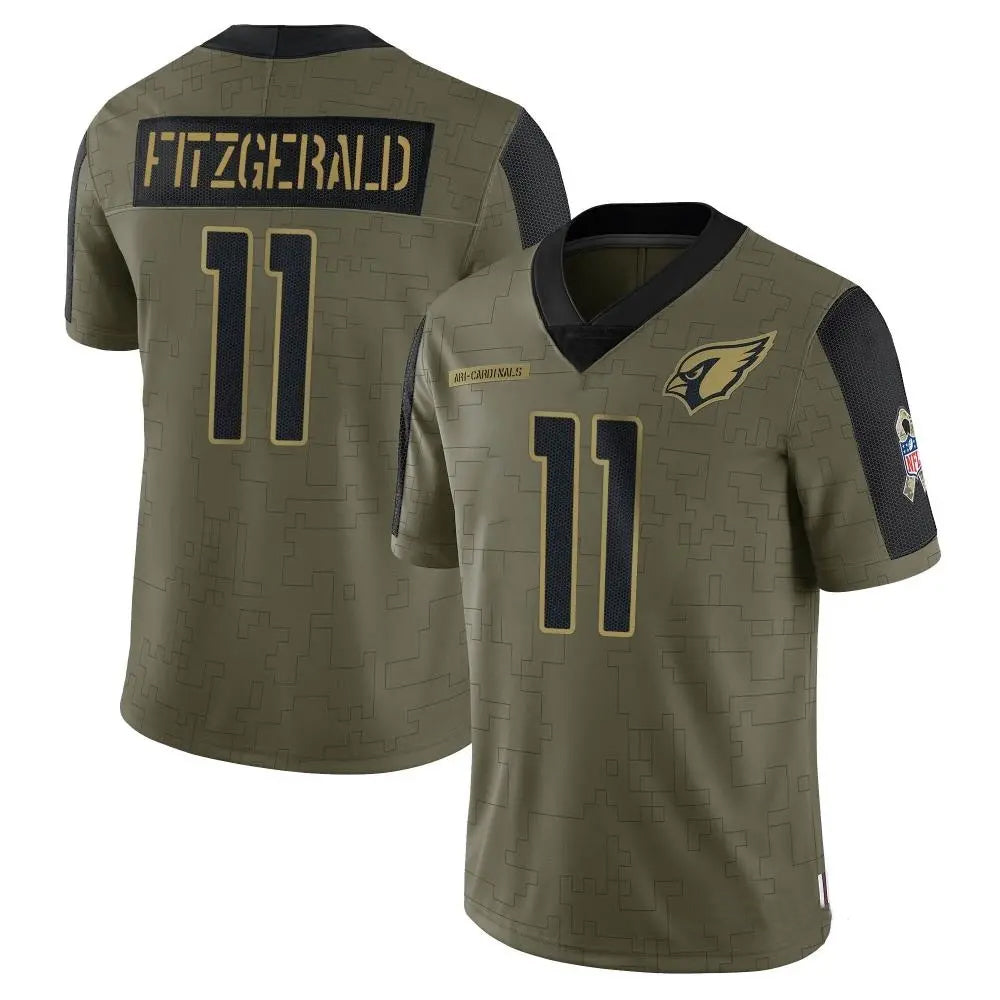 A.Cardinals #11 Larry Fitzgerald Player Salute To Service Olive Football Jerseys football jersey product view 1