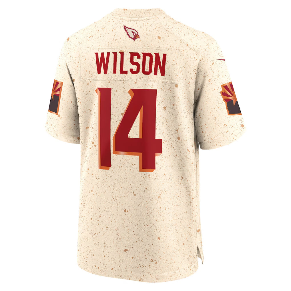 A.Cardinals #14 Michael Wilson Player Natural Game Rivalry Football Jerseys football jersey product view 1