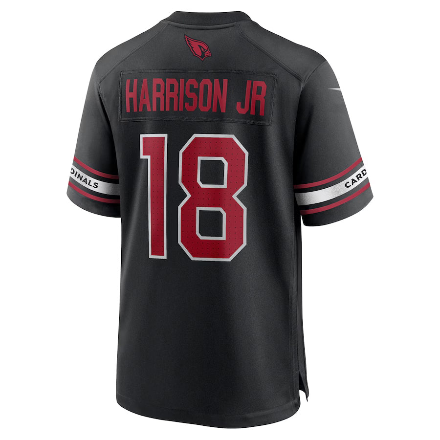 A.Cardinals #18 Marvin Harrison Jr. Player Black Alternate Game Football Jerseys football jersey product view 1