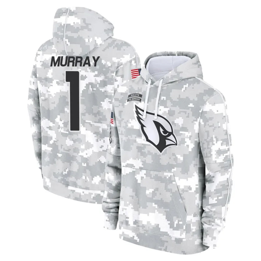 A.Cardinals #1 Kyler Murray Player Camo Salute to Service Hoodies Football Jerseys football jersey product view 1