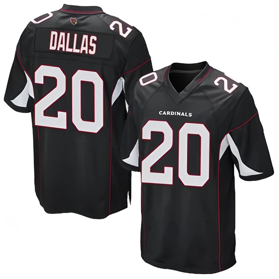 A.Cardinals #20 DeeJay Dallas Player Black Game Football Jerseys football jersey product view 1
