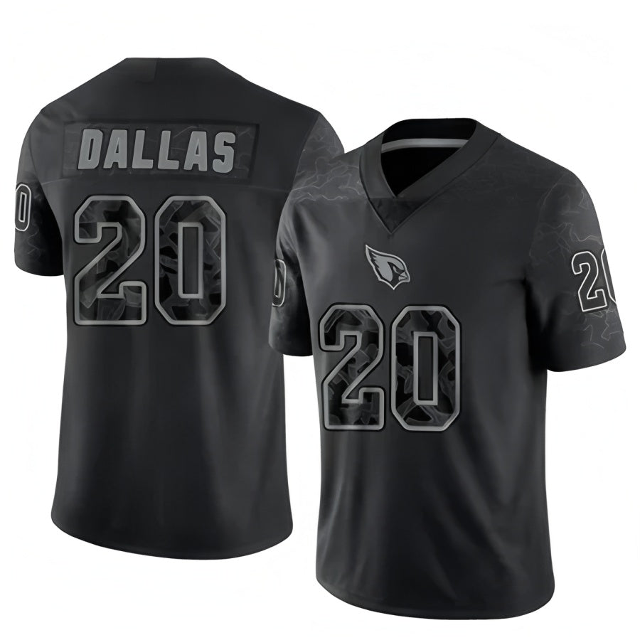 A.Cardinals #20 DeeJay Dallas Player Black RFLCTV Limited Football Jerseys football jersey product view 1