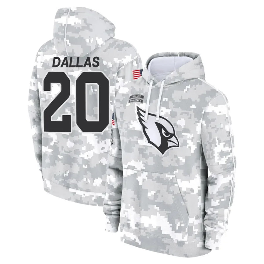A.Cardinals #20 DeeJay Dallas Player Camo Salute to Service Hoodies Football Jerseys football jersey product view 1