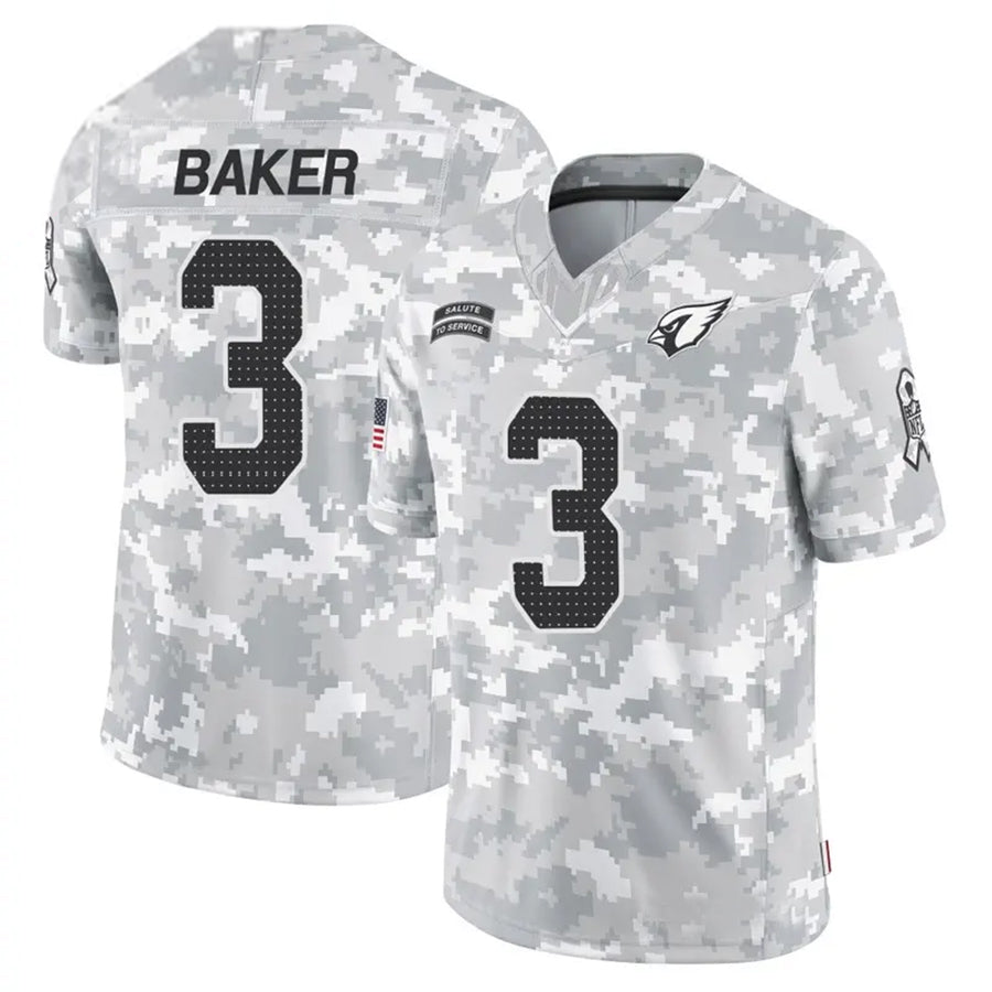 A.Cardinals #3 Budda Baker Player Camo Salute to Service Limited Stitched Football Jerseys football jersey product view 1
