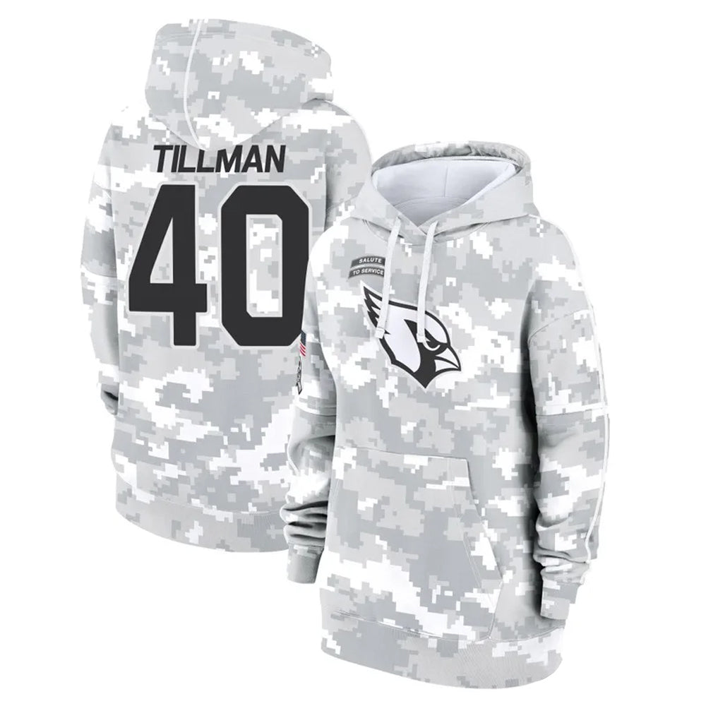 A.Cardinals #40 Pat Tillman Player Arctic Camo Salute to Service Limited Hoodie Football Jerseys football jersey product view 1