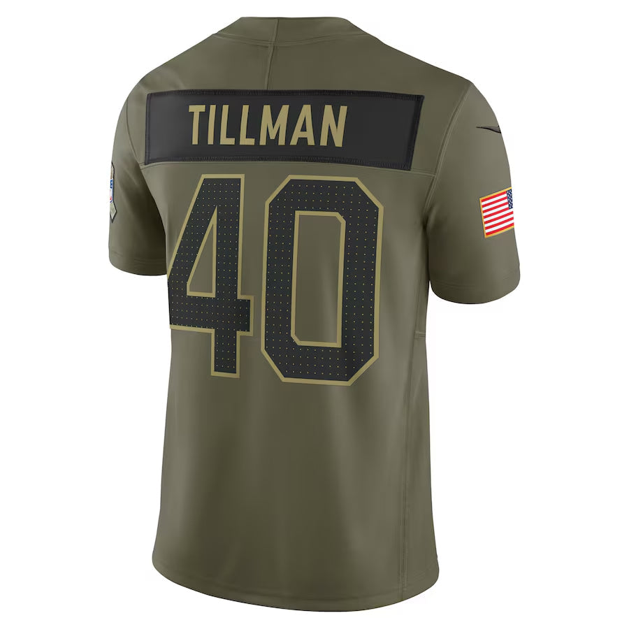 A.Cardinals #40 Pat Tillman Player Olive Salute to Service Retired Limited Football Jerseys football jersey product view 1