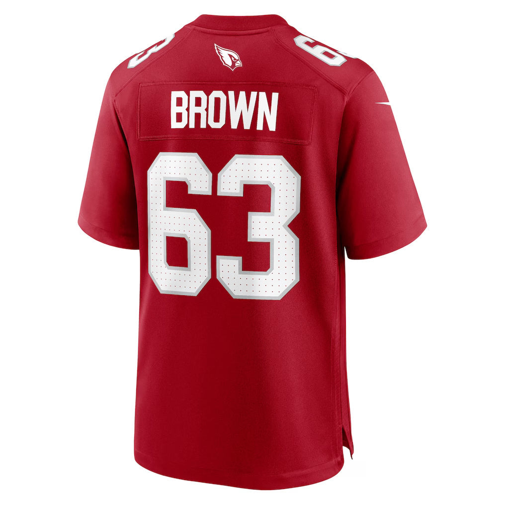 A.Cardinals #63 Evan Brown Player Cardinal Home Game Football Jerseys football jersey product view 1