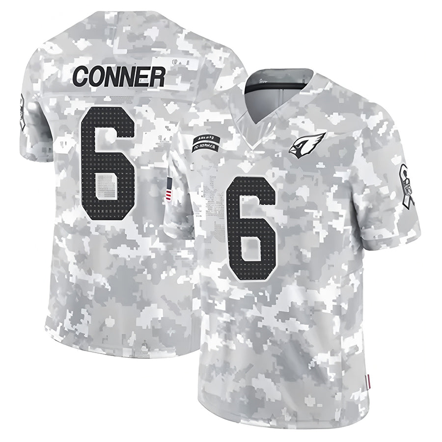 A.Cardinals #6 James Conner Player Camo Salute to Service Limited Stitched Football Jerseys football jersey product view 1