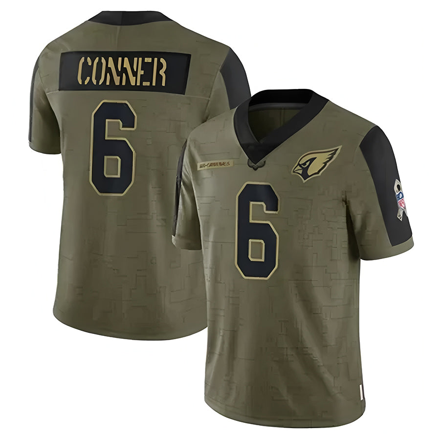 A.Cardinals #6 James Conner Player Olive Salute To Service Limited Football Jerseys football jersey product view 1