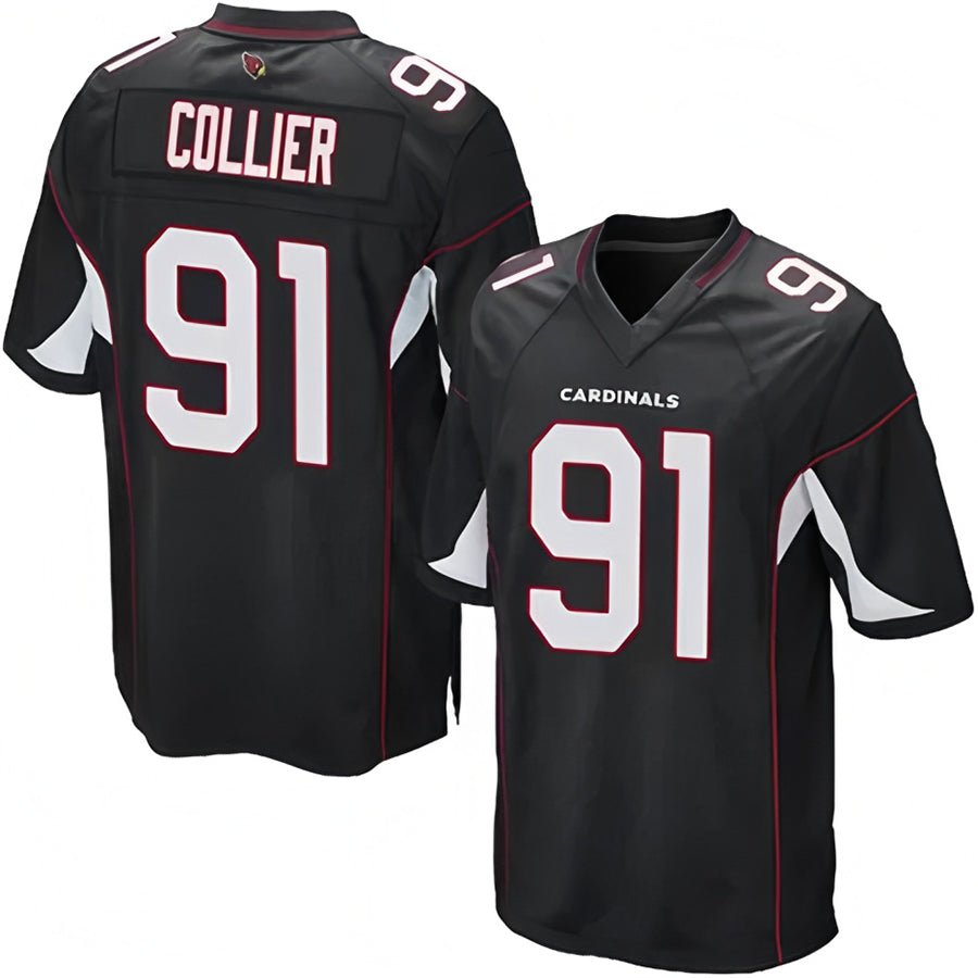 A.Cardinals #91 L.J. Collier Player Black Game Football Jerseys football jersey product view 1