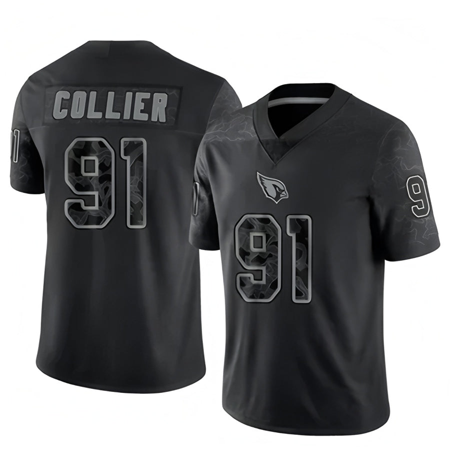 A.Cardinals #91 L.J. Collier Player Black RFLCTV Limited Football Jerseys football jersey product view 1
