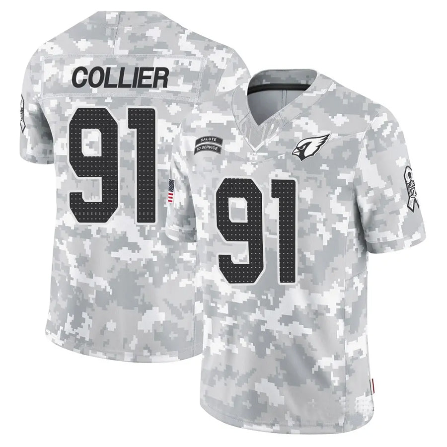A.Cardinals #91 L.J. Collier Player Camo Salute to Service Limited Stitched Football Jerseys football jersey product view 1