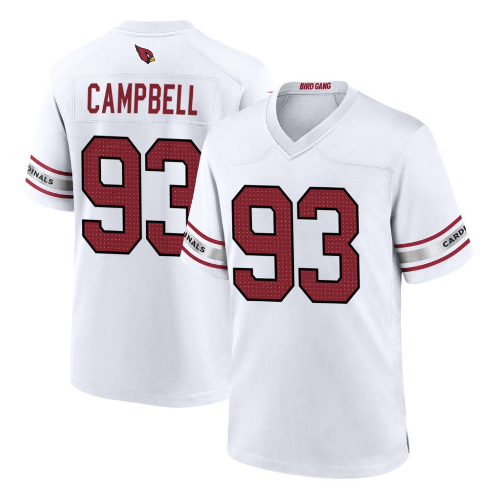 A.Cardinals #93 Calais Campbell Player White Home Game Football Jerseys football jersey product view 1