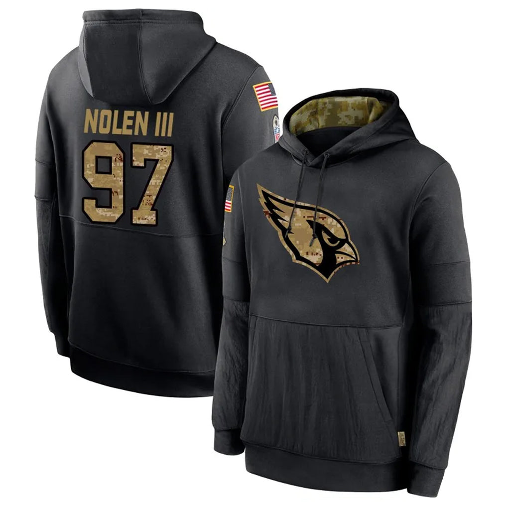 A.Cardinals #97 Walter Nolen Player Black Salute to Service Limited Hoodies Football Jerseys football jersey product view 1