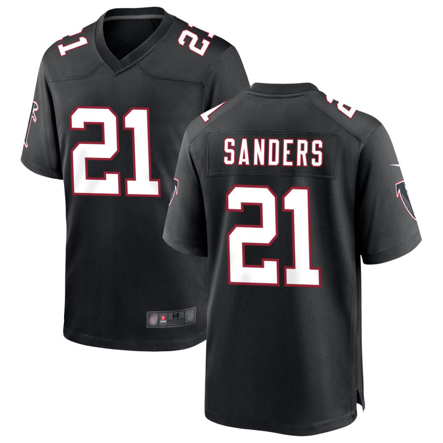 A.Falcons #21 Deion Sanders Player Black Throwback Limited Football Jerseys football jersey product view 1