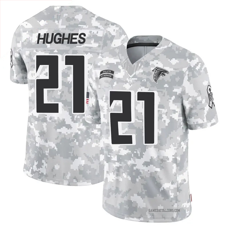 A.Falcons #21 Mike Hughes Player Arctic Camo Salute to Service Limited Football Jerseys football jersey product view 1