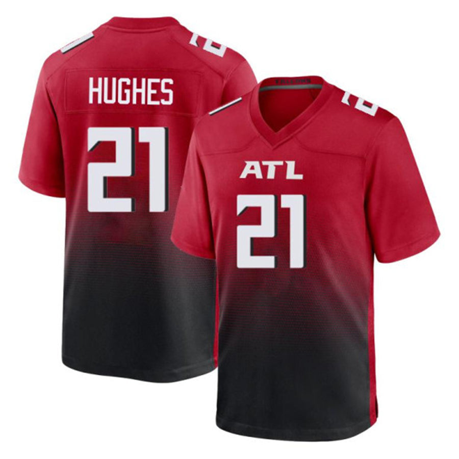 A.Falcons #21 Mike Hughes Player Red Home Game Football Jerseys football jersey product view 1