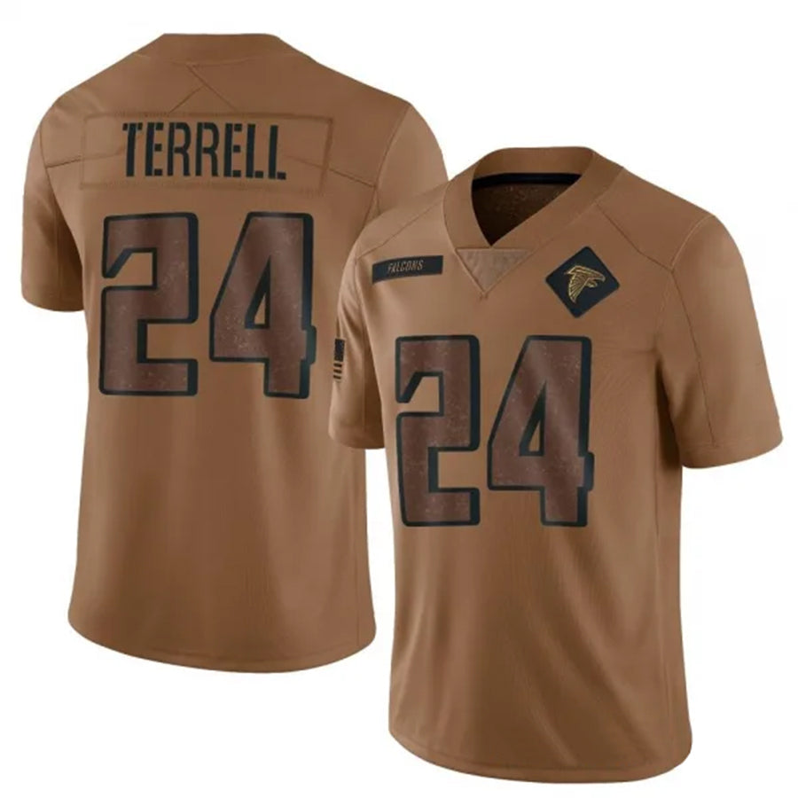 A.Falcons #24 A.J. Terrell Jr. Player Brown Salute To Service Limited Football Jerseys football jersey product view 1