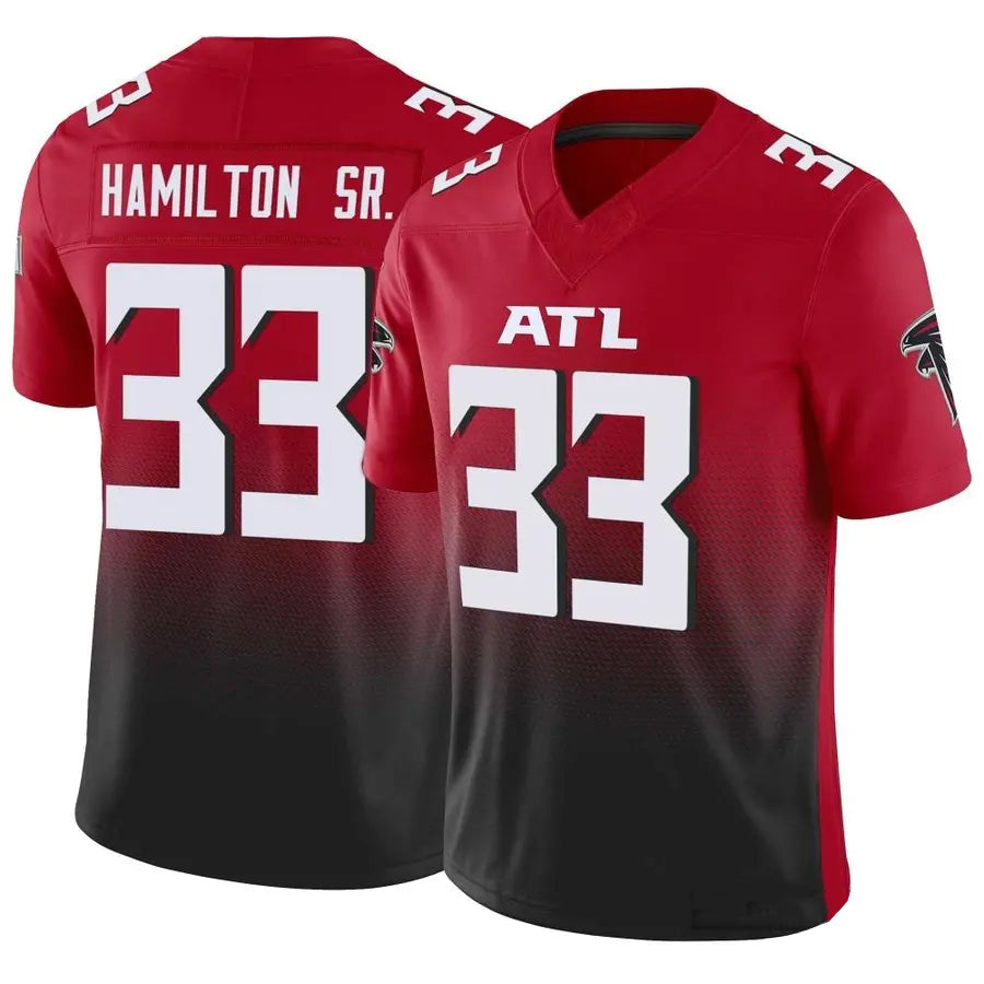 A.Falcons #33 Antonio Hamilton Sr. Player Red Vapor F.U.S.E. Limited Football Jerseys football jersey product view 1