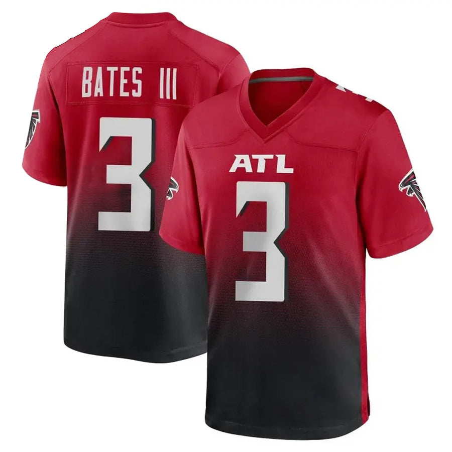 A.Falcons #3 Jessie Bates III Player Red Home Game Football Jerseys football jersey product view 1