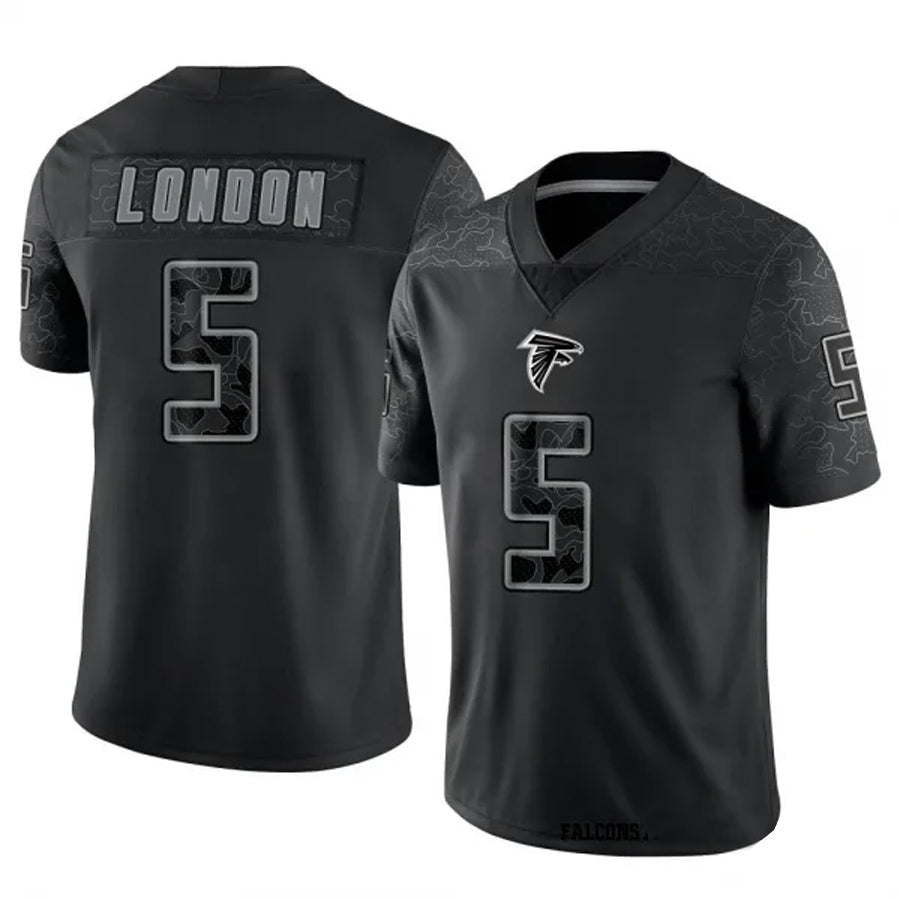 A.Falcons #5 Drake London Player Black RFLCTV Limited Football Jerseys football jersey product view 1