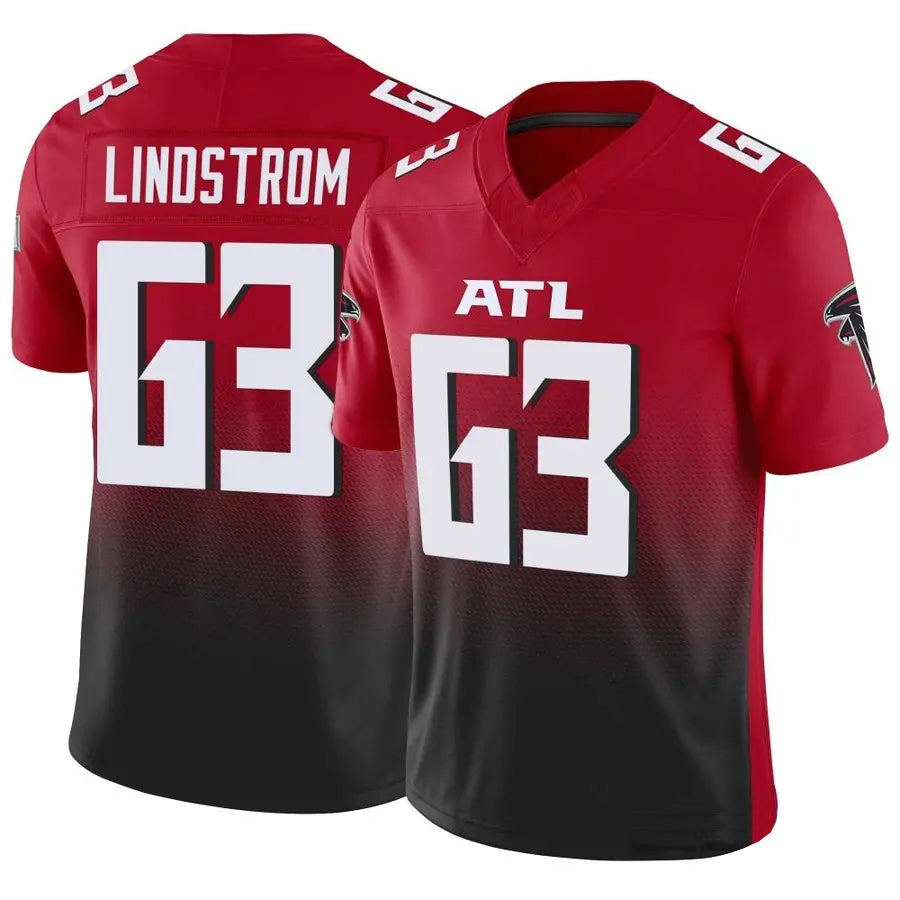 A.Falcons #63 Chris Lindstrom Player Red Vapor F.U.S.E. Limited Football Jerseys football jersey product view 1