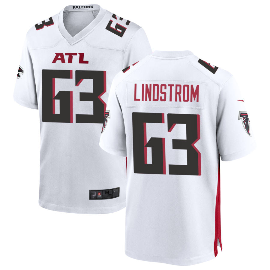 A.Falcons #63 Chris Lindstrom Player White Home Game Football Jerseys football jersey product view 1