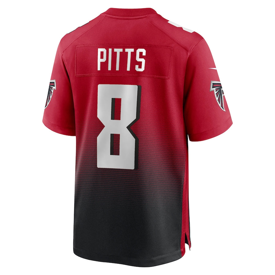 A.Falcons #8 Kyle Pitts Sr. Player Red Home Game Football Jerseys football jersey product view 1