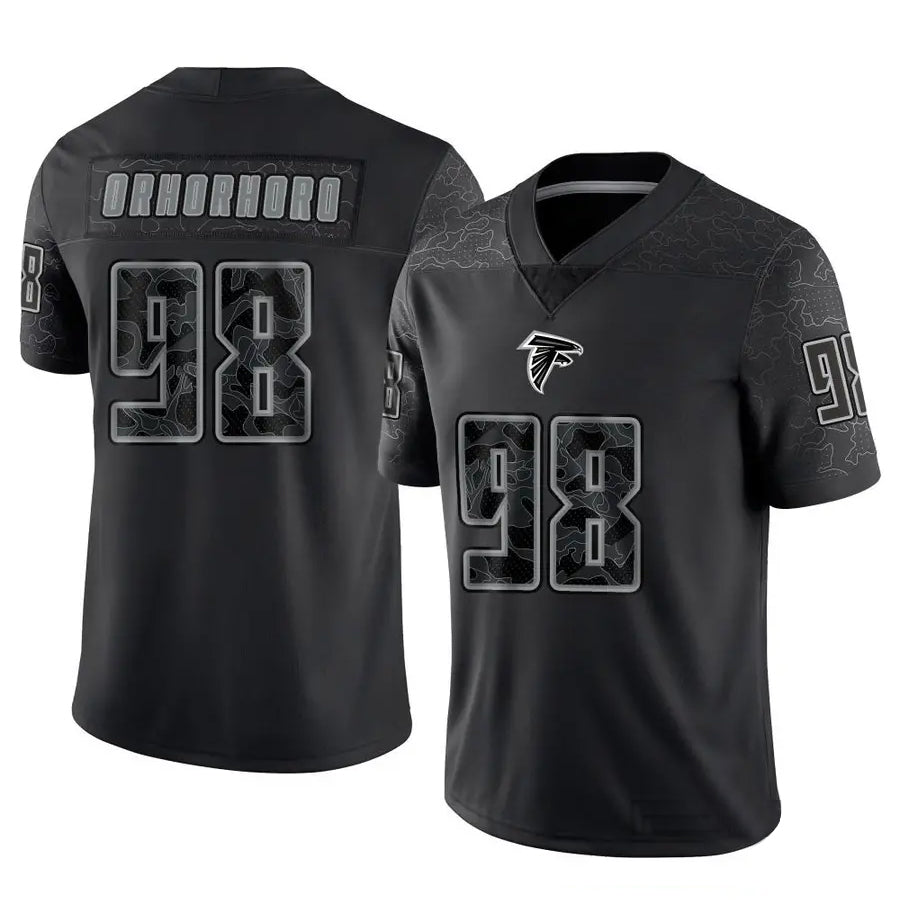 A.Falcons #98 Ruke Orhorhoro Player Black RFLCTV Limited Football Jerseys football jersey product view 1