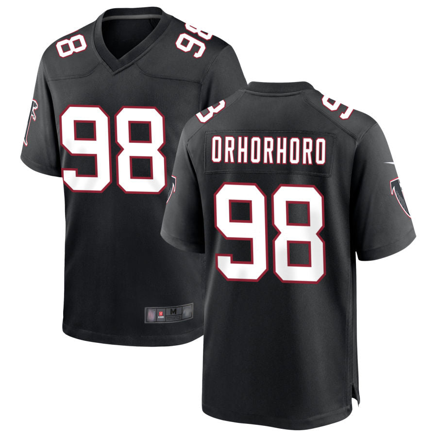 A.Falcons #98 Ruke Orhorhoro Player Black Throwback Game Football Jerseys football jersey product view 1