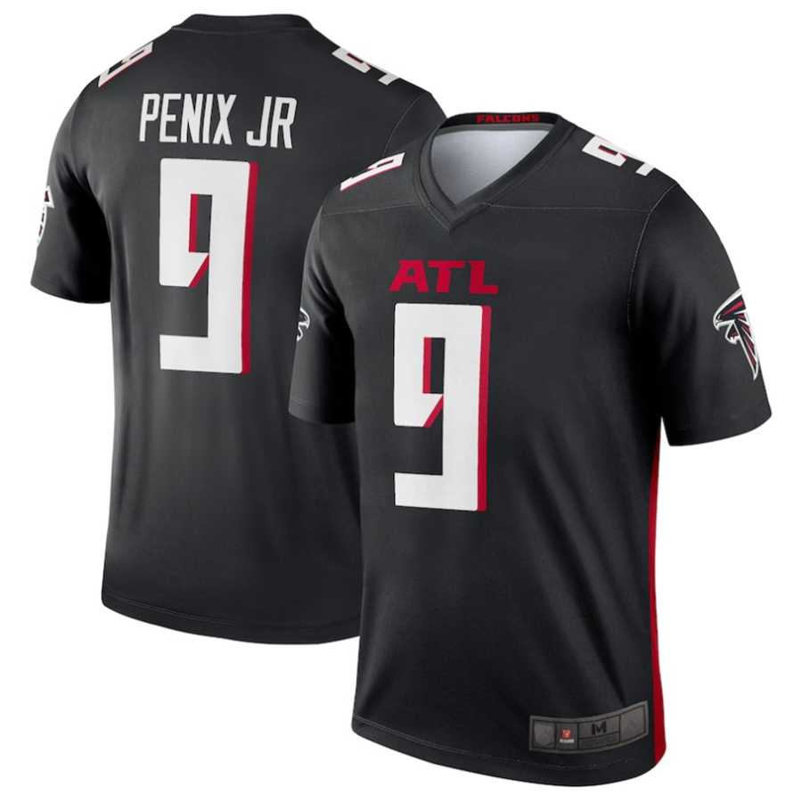 A.Falcons #9 Michael Penix Jr. Black Team Legend Player Game Football Jerseys football jersey product view 1