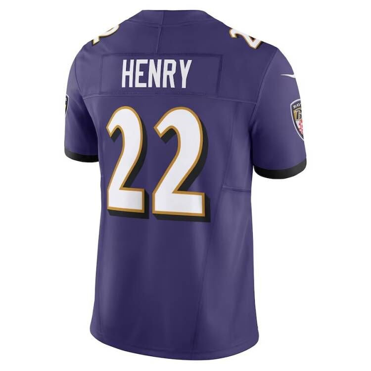 B.Ravens #22 Derrick Henry Player Purple Vapor F.U.S.E. Limited Jersey Stitched American Football Jerseys football jersey product view 1