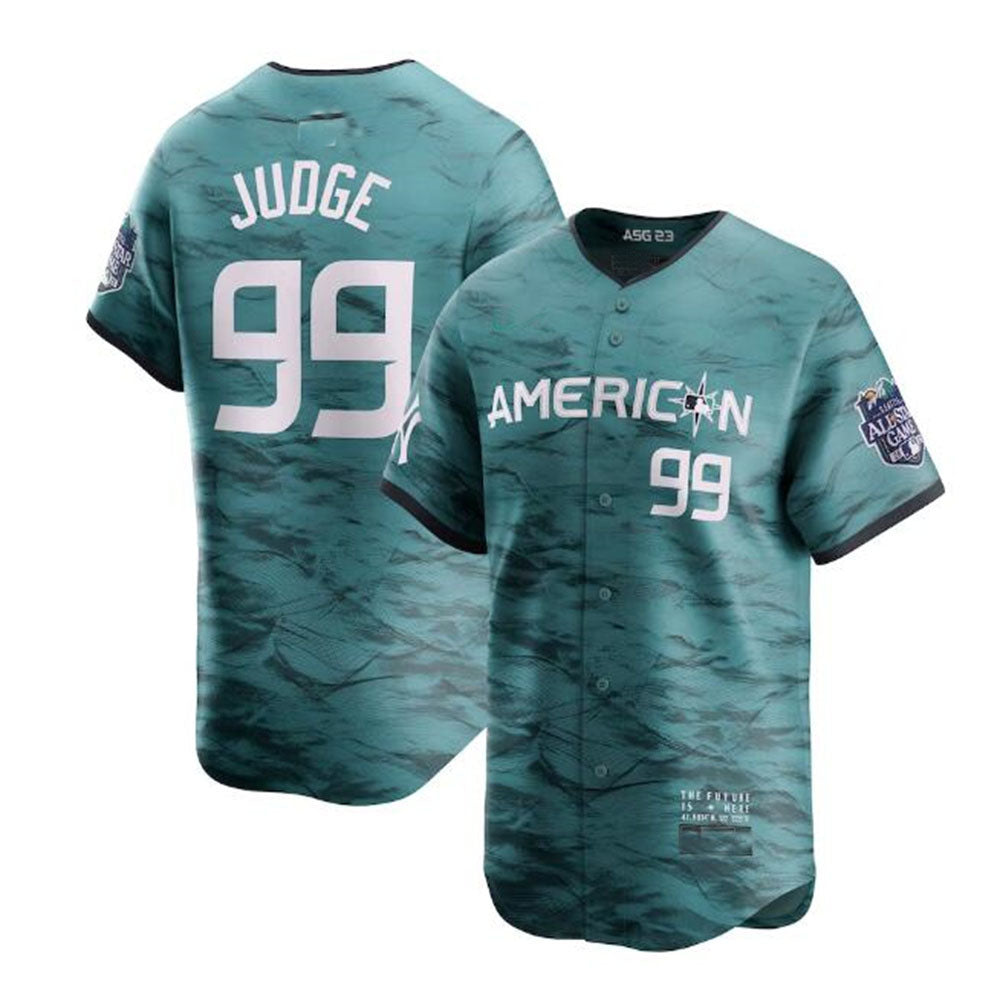 #99 Aaron Judge American League 2023 All-Star Game Limited Player Jersey - Teal Baseball Jerseys baseball jersey product view 1