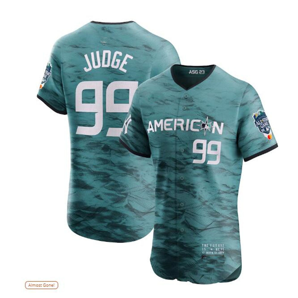 #99 Aaron Judge American League 2023 All-Star Game Vapor Premier Elite Player Jersey - Teal Baseball Jerseys baseball jersey product view 1