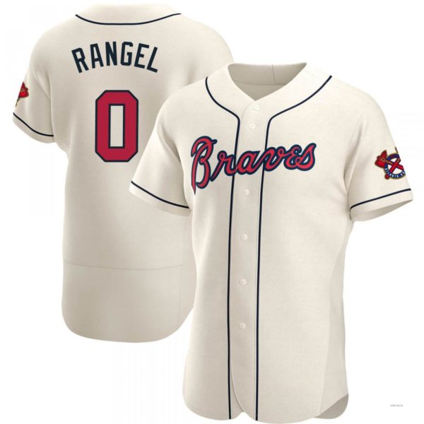 Atlanta Braves #0 Alan Rangel Cream Alternate Jersey Stitches Baseball Jerseys baseball jersey product view 1