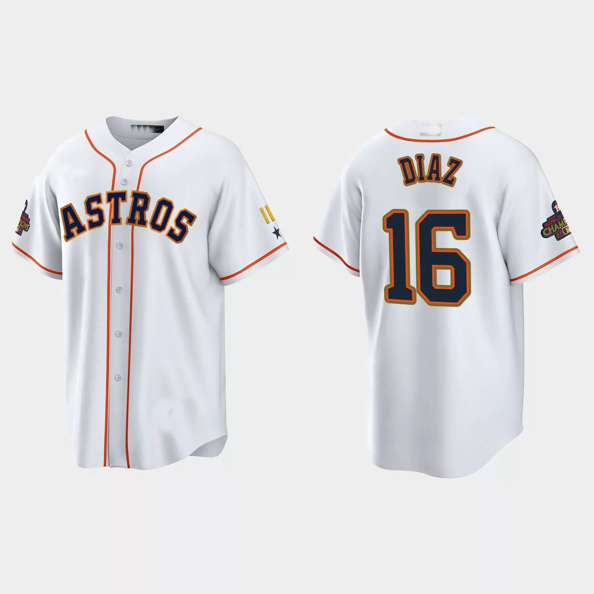 #16 Aledmys Diaz Houston Astros 2023 Gold Program Jersey ¨C White Stitches Baseball Jerseys baseball jersey product view 1