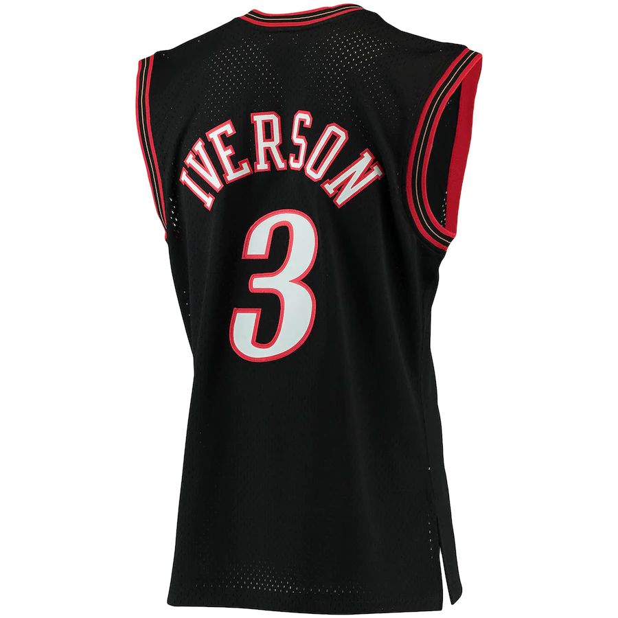 PH.76ers #3 Allen Iverson Big & Tall Hardwood Classics Jersey Black Stitched American Basketball Jersey basketball jersey product view 1