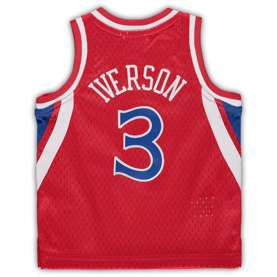 PH.76ers #3 Allen Iverson Infant 1996-97 Hardwood Classics Retired Player Jersey Red Stitched American Basketball Jersey basketball jersey product view 1