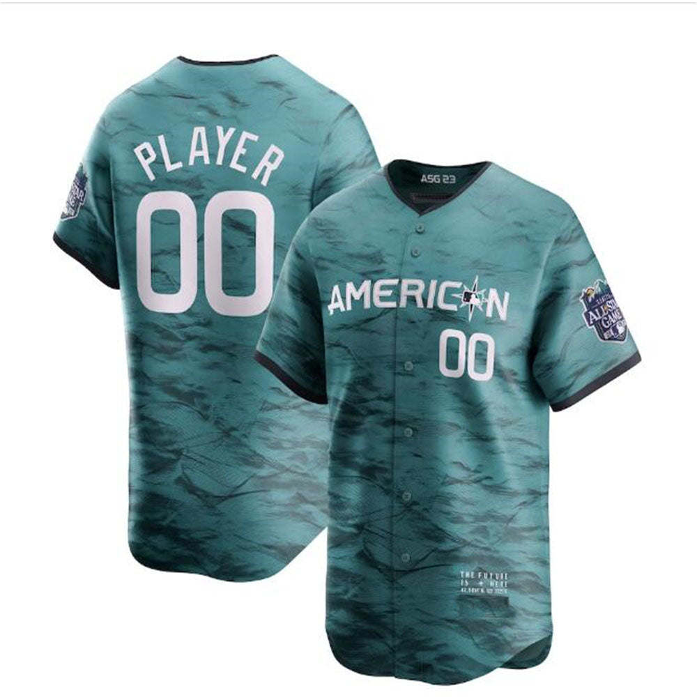 Custom American League 2023 All-Star Game Pick-A-Player Limited Jersey - Teal Baseball Jerseys baseball jersey product view 1