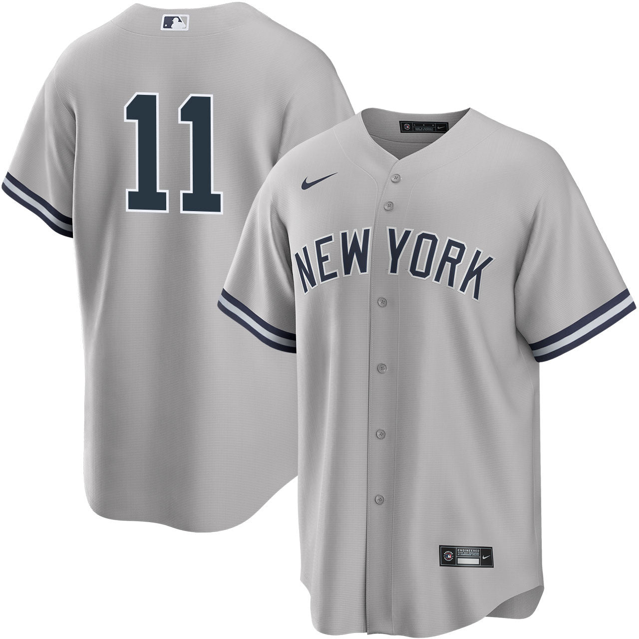 Anthony Volpe New York Yankees Road Player Jersey - Gray baseball jersey product view 1