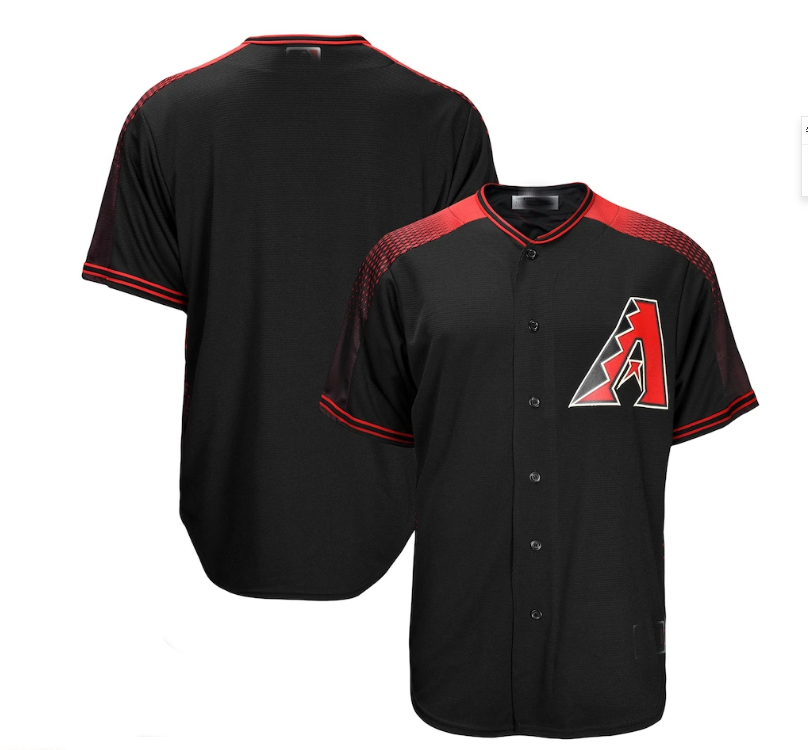 Arizona Diamondbacks Big & Tall Replica Team Jersey - Black Stitches Baseball Jerseys baseball jersey product view 1