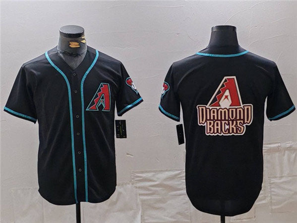 Arizona Diamondbacks Black Team Big Logo Cool Base Stitched Baseball Jersey baseball jersey product view 1
