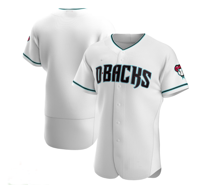 Arizona Diamondbacks Alternate Authentic Team Jersey - White Teal Stitches Baseball Jerseys baseball jersey product view 1