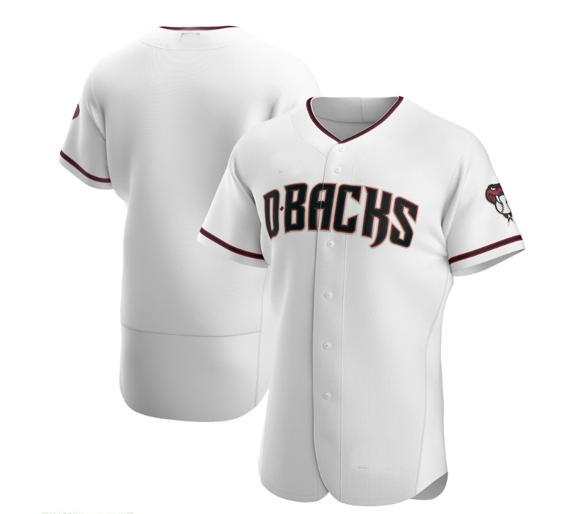 Arizona Diamondbacks Home Authentic Team Jersey - White Crimson Stitches Baseball Jerseys baseball jersey product view 1