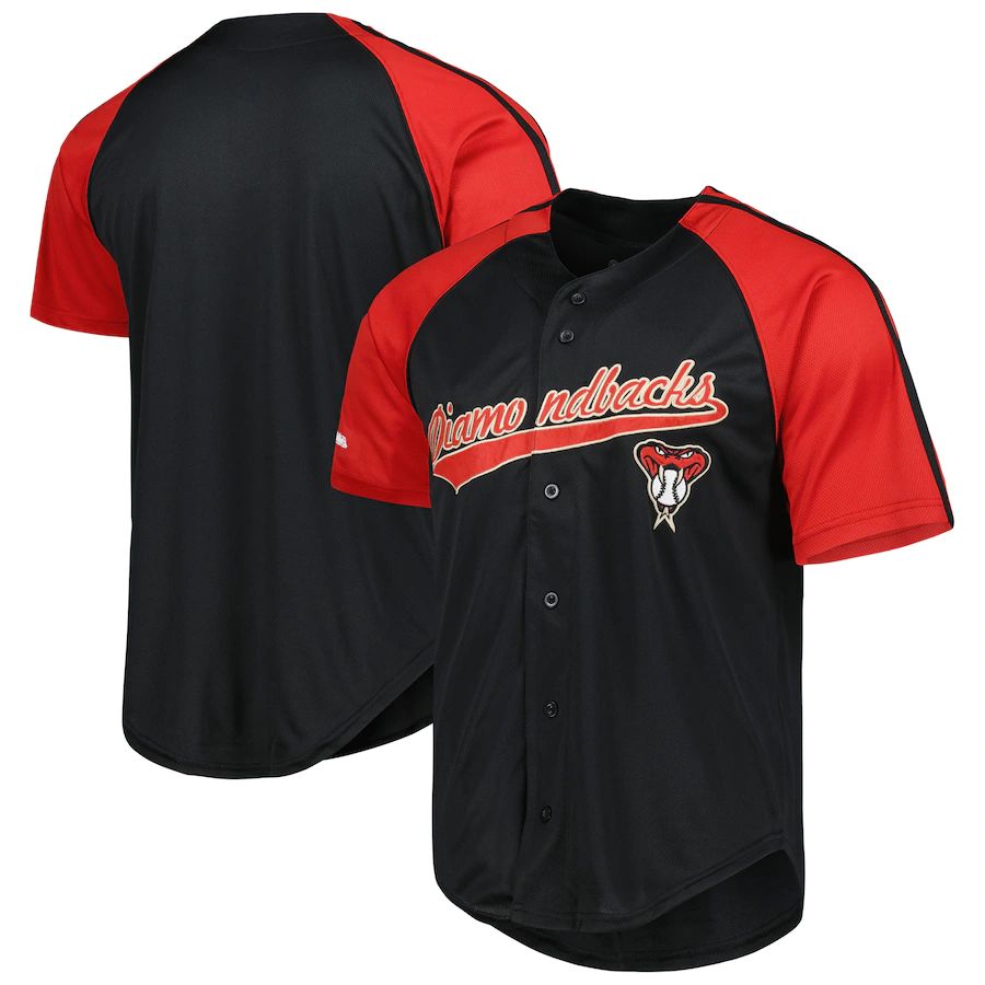 Arizona Diamondbacks Stitches Team Button-Down Raglan Replica Jersey - Red Stitches Baseball Jerseys baseball jersey product view 1
